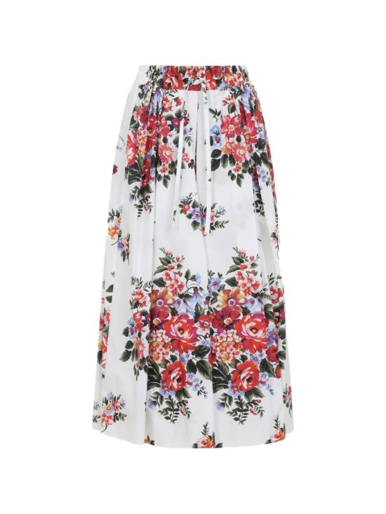 26SS 돌체앤가바나 플라워 부케 프린트 미디 스커트 F4DC7T HS5UU Multicolor