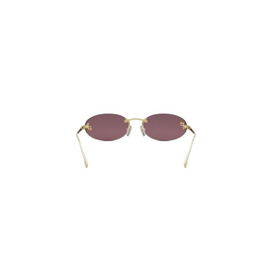 25FW 펜디 선글라스 금색 프레임과 색이 들어간 렌즈가 있는 타원형 렌즈 - FENDI