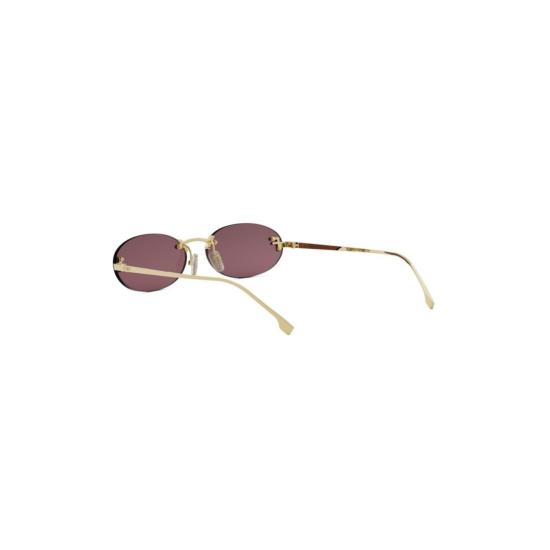 25FW 펜디 선글라스 금색 프레임과 색이 들어간 렌즈가 있는 타원형 렌즈 - FENDI