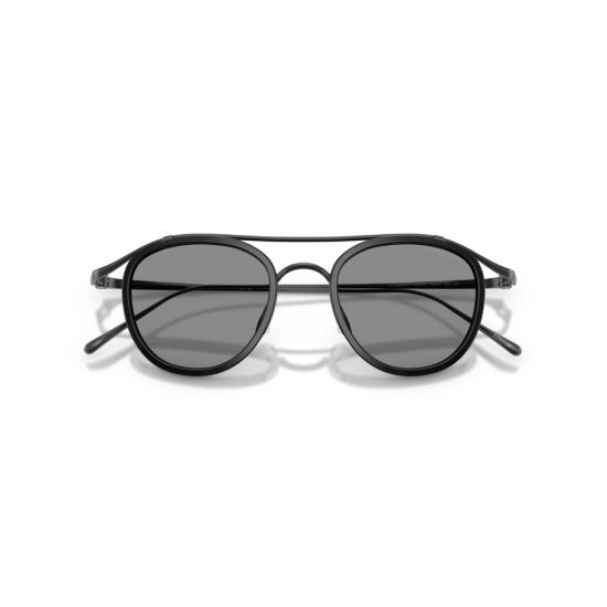 26SS 조르지오 아르마니 선글라스 0Ar6179t 더블 브릿지 디자인의 둥근 블랙 티타늄 - GIORGIO ARMANI