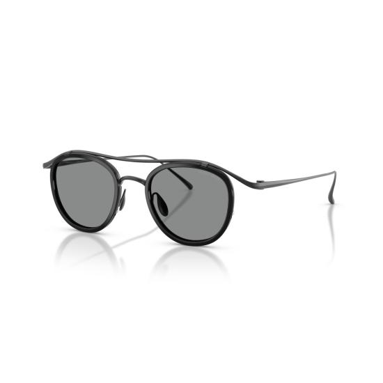 26SS 조르지오 아르마니 선글라스 0Ar6179t 더블 브릿지 디자인의 둥근 블랙 티타늄 - GIORGIO ARMANI