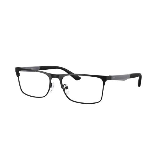 26SS 엠포리오 아르마니 안경 0Ea1183 직사각형 무광 블랙 메탈 안경 (투톤 템플) - EMPORIO ARMANI