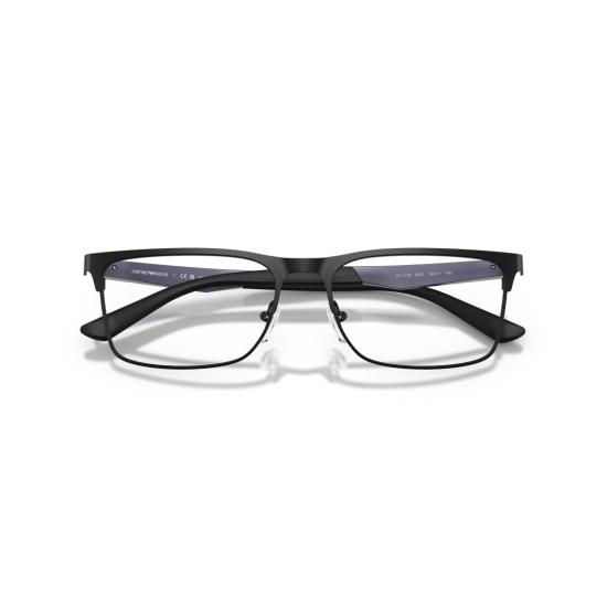 26SS 엠포리오 아르마니 안경 0Ea1183 직사각형 무광 블랙 메탈 안경 (투톤 템플) - EMPORIO ARMANI