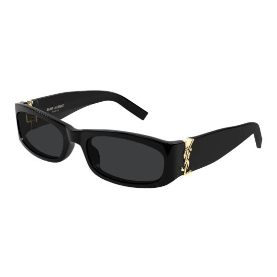 25FW 생로랑 선글라스 금색 로고 디테일이 있는 직사각형 - SAINT LAURENT
