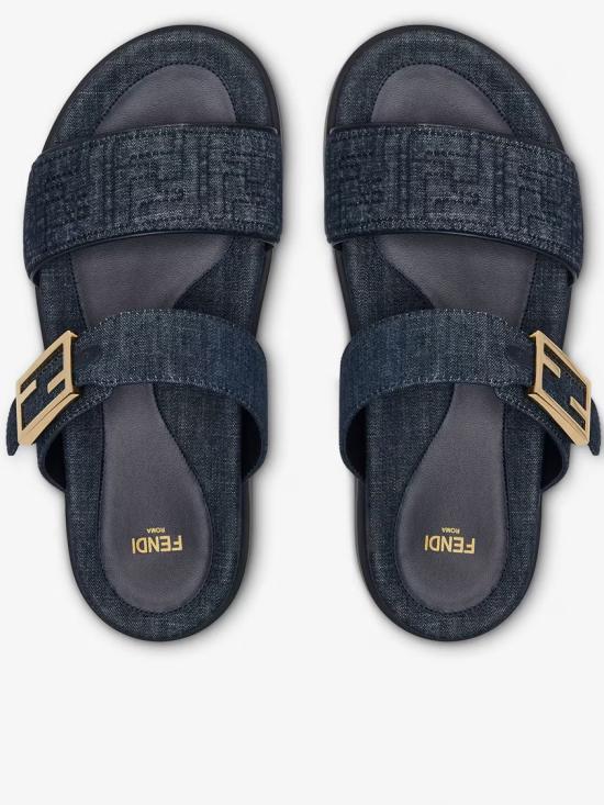 26SS 펜디 데님 펜디 필 슬라이드 8X8710 AYFL Blue - FENDI