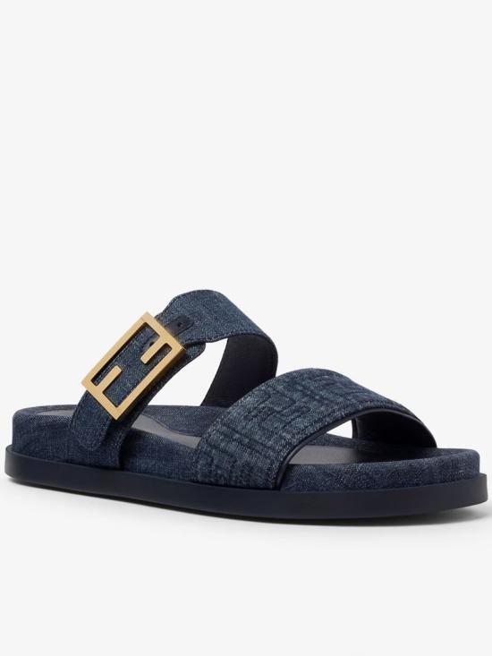 26SS 펜디 데님 펜디 필 슬라이드 8X8710 AYFL Blue - FENDI