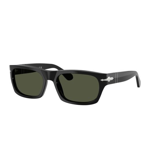 26SS 페르솔 선글라스 0Po3398s 직사각형 블랙 아세테이트  (실버 화살표 디테일) - PERSOL