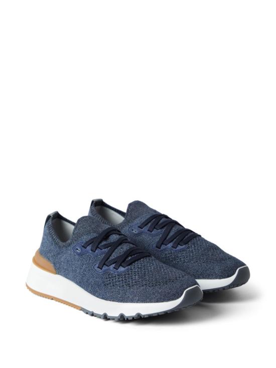  브루넬로 쿠치넬리 시네 니트 러너 MZUKISO250 Blue - BRUNELLO CUCINELLI