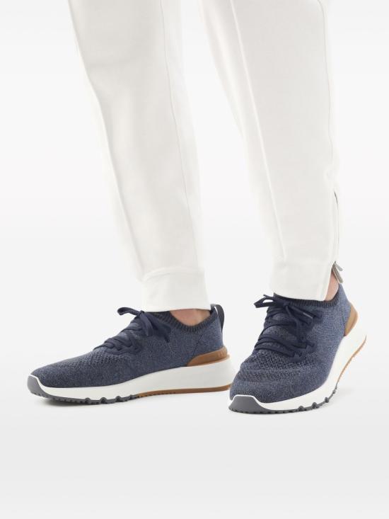  브루넬로 쿠치넬리 시네 니트 러너 MZUKISO250 Blue - BRUNELLO CUCINELLI