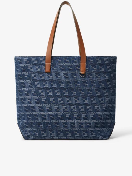  펜디 FF 패브릭 미디움 쇼핑백 7VA657 AUGO Blue - FENDI