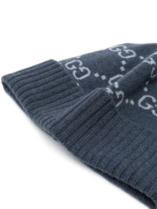 26SS 구찌 GG 캐시미어 자카드 비니 811392 4GABX Blue - GUCCI