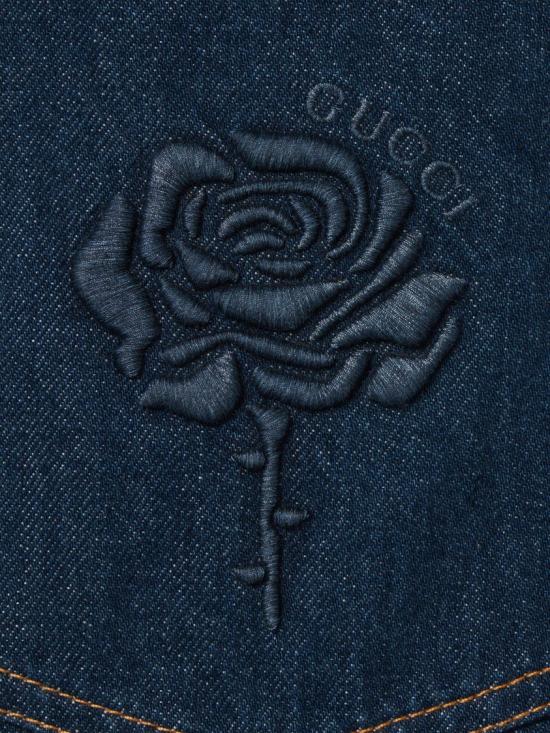  구찌 자수 데님 트라우저 815629 XDC6V Blue - GUCCI