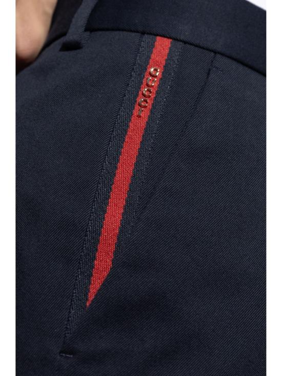  구찌 웹 디테일 코튼 개버딘 팬츠 794410 ZABPQ Blue - GUCCI