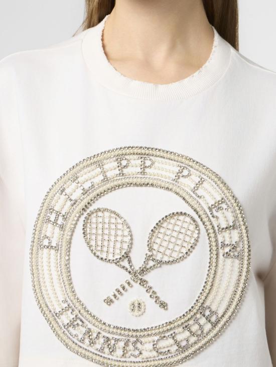 26SS 필립 플레인 반팔 티셔츠 PAFCWTK3928PJY002N 01OF White - PHILIPP PLEIN