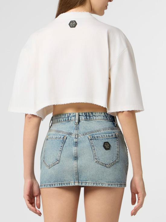 26SS 필립 플레인 반팔 티셔츠 PAFCWTK3934PJY002N 01OF White - PHILIPP PLEIN