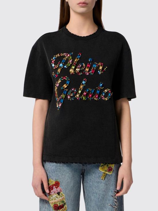 26SS 필립 플레인 반팔 티셔츠 PAFCWTK3946PJY002N 02 Black