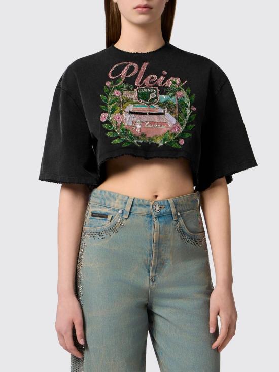26SS 필립 플레인 반팔 티셔츠 PAFCWTK3934PJY002N 02 Black