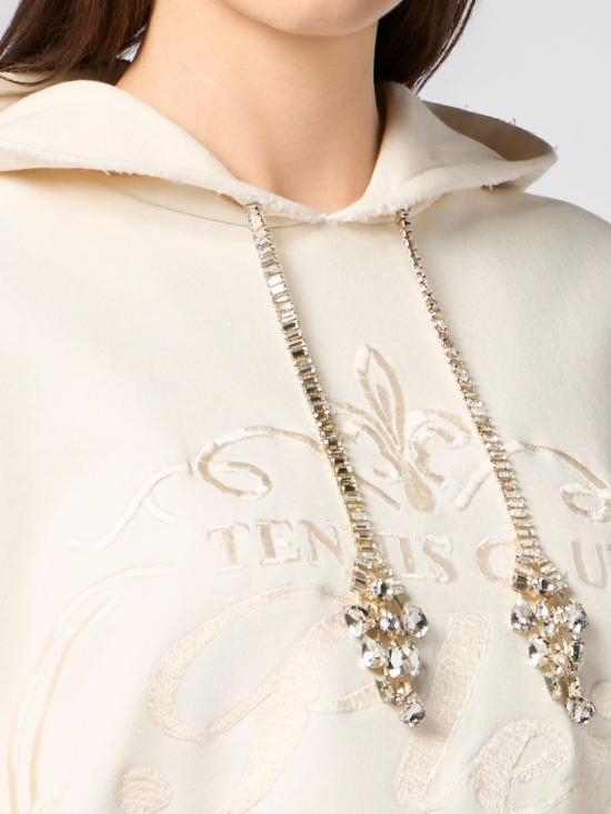 26SS 필립 플레인 후드 티셔츠 PAFCWJB1948PTE180N 01OF White - PHILIPP PLEIN