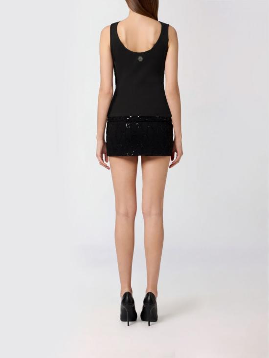26SS 필립 플레인 숏 원피스 PAFCWTK3877PJY002N 02 Black - PHILIPP PLEIN