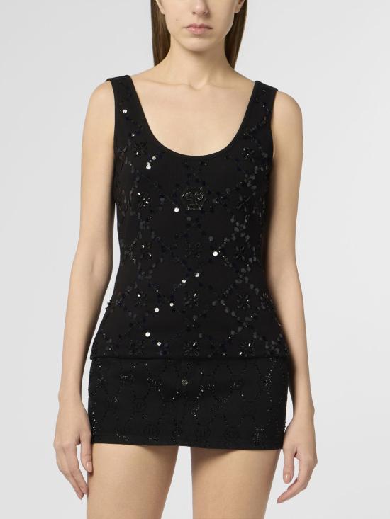 26SS 필립 플레인 숏 원피스 PAFCWTK3877PJY002N 02 Black - PHILIPP PLEIN