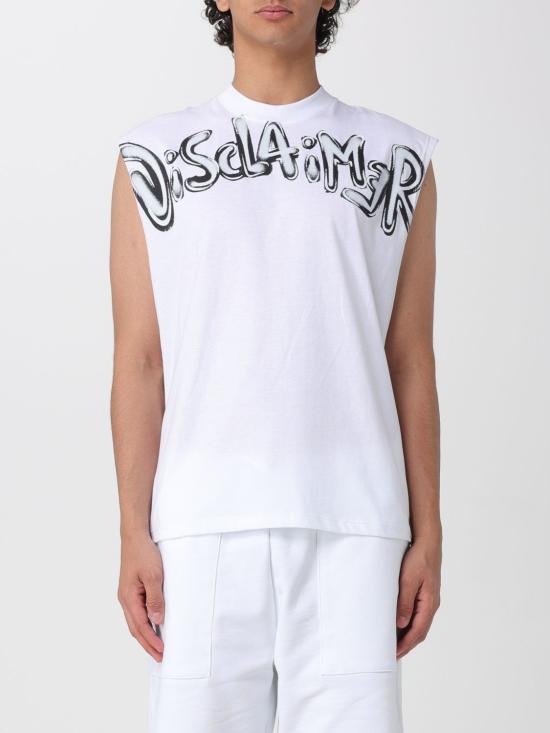 26SS 디스클레이머 민소매 티셔츠 26EDS55414 BIANCO NERO White