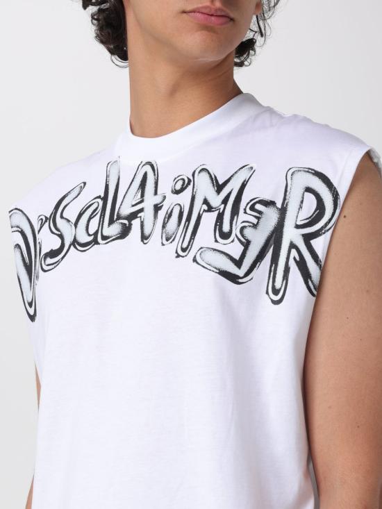 26SS 디스클레이머 민소매 티셔츠 26EDS55414 BIANCO NERO White - DISCLAIMER