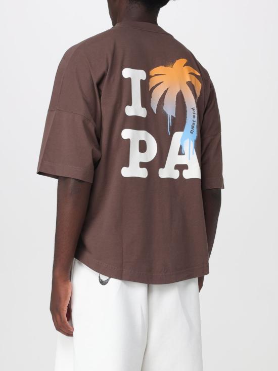 26SS 팜앤젤스 반팔 티셔츠 PMAA10BS26JER003 6001 Brown - PALM ANGELS