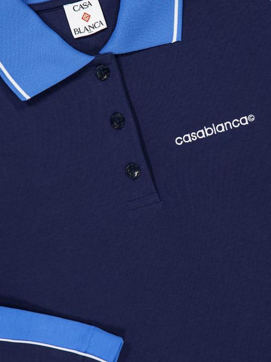 26SS 카사블랑카 폴로 티셔츠 WSP26JTP462 01 Navy - CASABLANCA