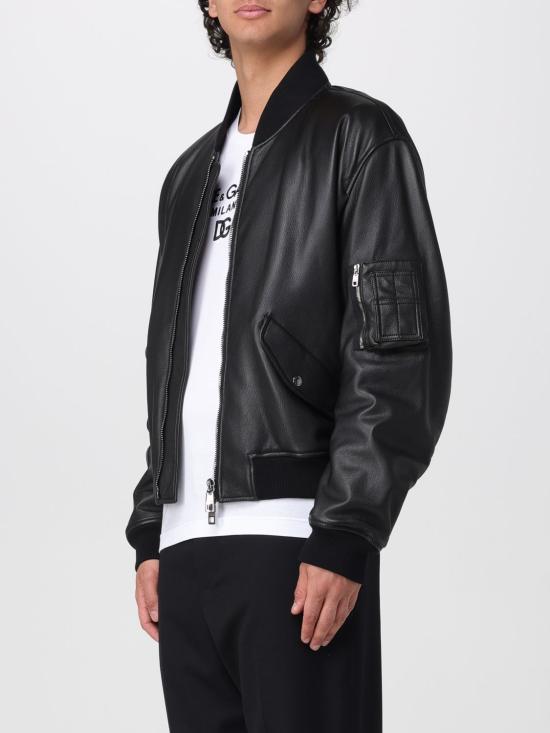 26SS 돌체앤가바나 가죽 자켓 G9BBMLHULY3 N0000 Black - DOLCE & GABBANA