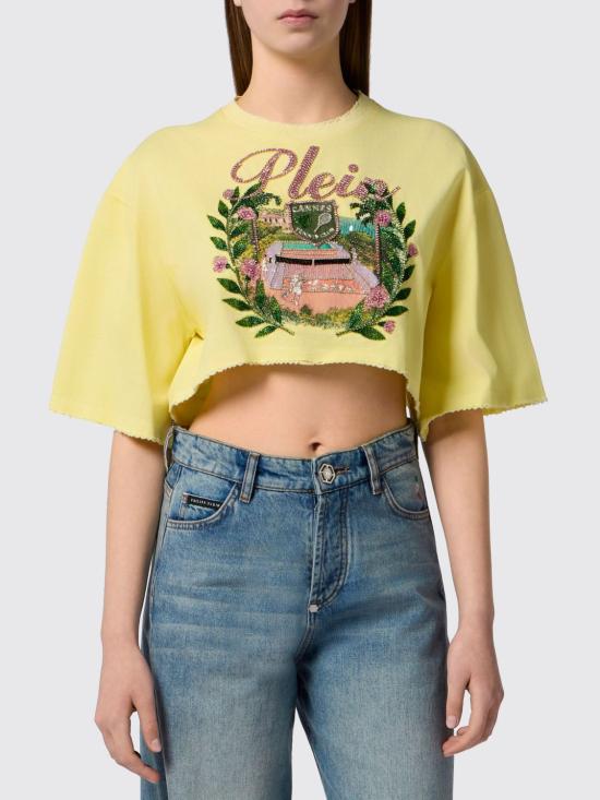26SS 필립 플레인 반팔 티셔츠 PAFCWTK3934PJY002N 09 Yellow