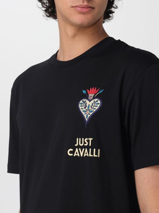 26SS 저스트까발리 반팔 티셔츠 80OAHE24CJ110 899 Black - JUST CAVALLI