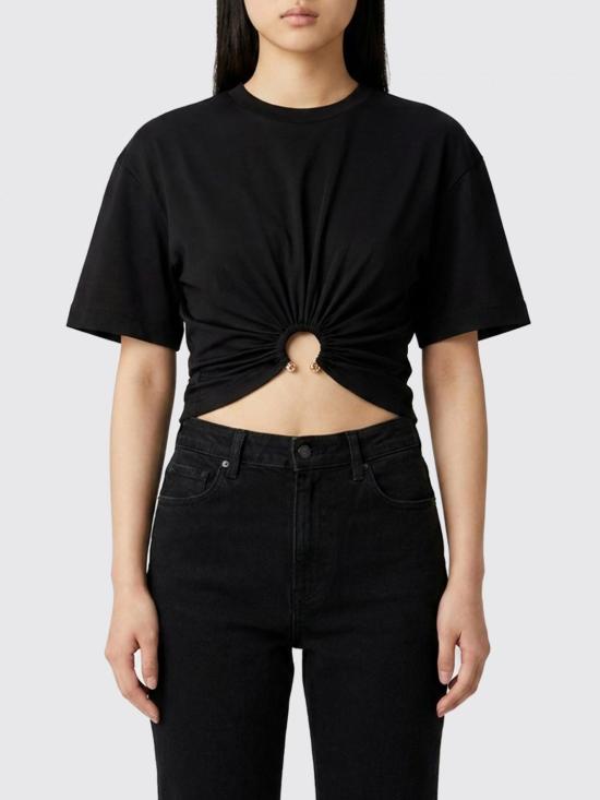 26SS 파코라반 반팔 티셔츠 23AJTO539CO0485 P001 Black