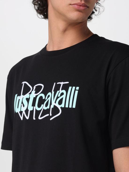26SS 저스트까발리 반팔 티셔츠 80OAHT09CJ500 899 Black - JUST CAVALLI