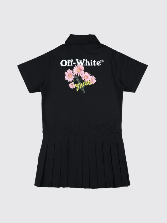 26SS [키즈] 오프화이트 원피스 OGDH007S26JER001 001 Black - OFF WHITE