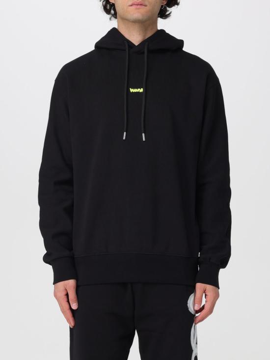 26SS 디스클레이머 후드 티셔츠 55400 NERO ST G FLUO Black 1