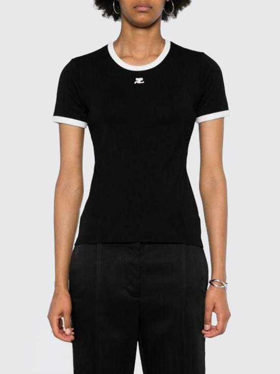 26SS 쿠레쥬 반팔 티셔츠 VESJT020JS0070 9901 Black