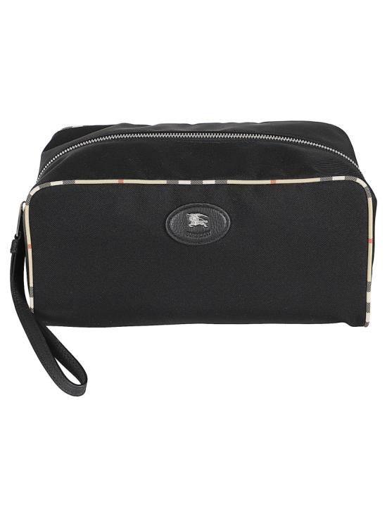 26SS 버버리 라지 체크 트리밍 트래블 파우치 8123542 A1336 Black