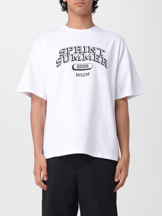 26SS 엠에스지엠 반팔 티셔츠 4040MM107SE 267094 01 WHITE DOM