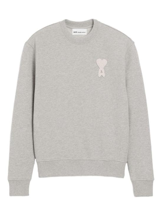 26SS 아미 빅 하트 로고 코튼 니트 스웨트셔츠 USW787 730 A161 CHINA ASH GREY CREAM WHITE DOM