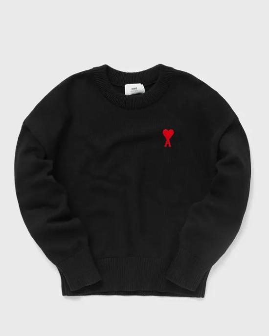 26SS 아미 씬 울 크루넥 아미 드 하트 스웨터 UKS856 KN0066 0516 CARBON DOM