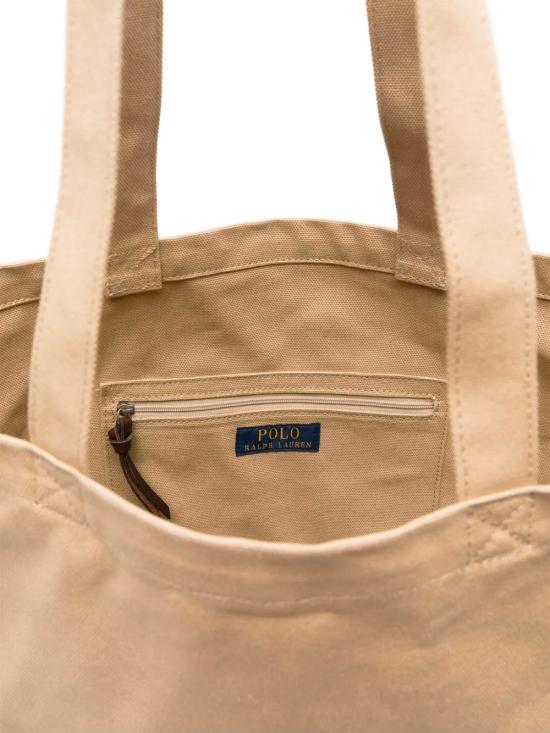 26SS 폴로 랄프로렌 로고 자수 토트백 405962436002 CLA TAN DOM - POLO RALPH LAUREN