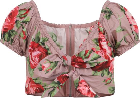 26SS 돌체앤가바나 로즈 부케 프린트 코튼 탑 F7AV0THS5UTHF5ZNBOUQUETROSEFROSA DIVERS - DOLCE & GABBANA