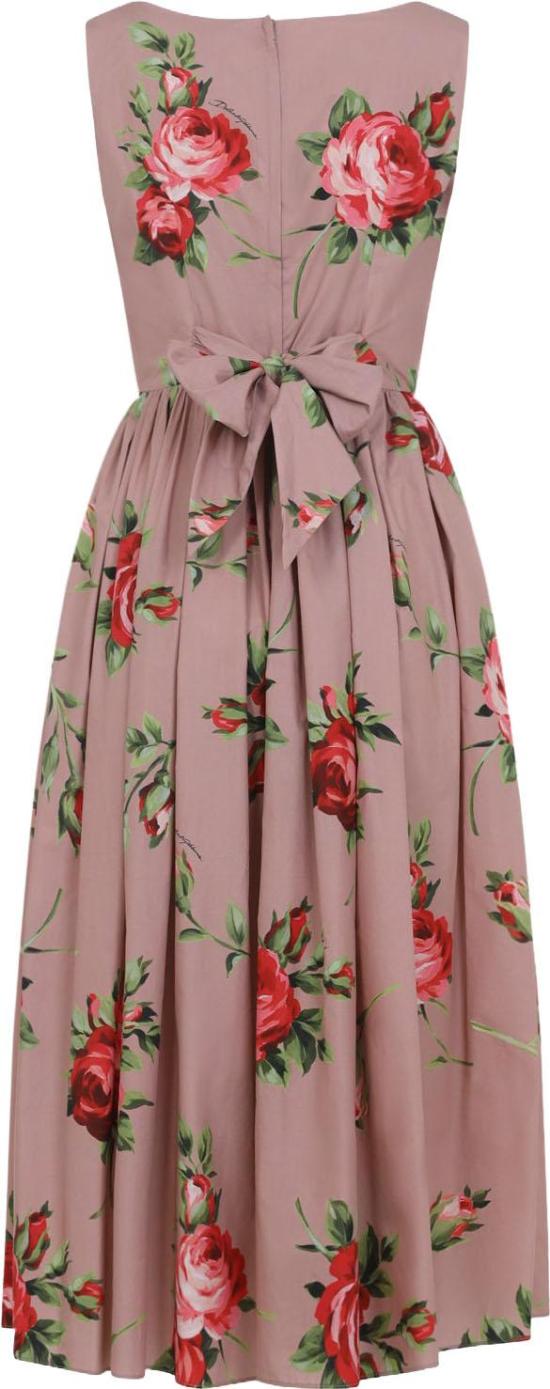26SS 돌체앤가바나 로즈 부케 프린트 코튼 드레스 F612PTHS5UTHF5ZNBOUQUETROSEFROSA DIVERS - DOLCE & GABBANA