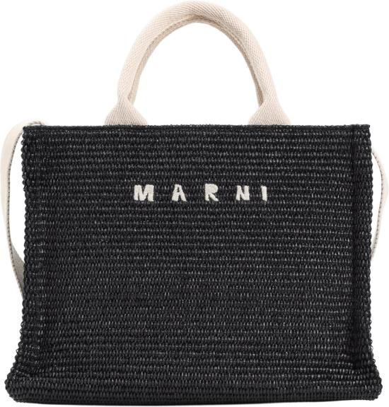 26SS 마르니 토트백 SHMP0077U0P3860Z1Q44BLACKNATURAL DIVERS - MARNI