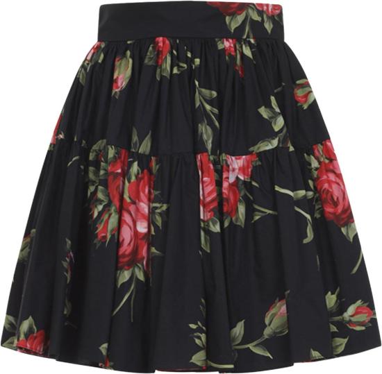 26SS 돌체앤가바나 로즈 부케 프린트 숏 스커트 F4CB1THS5UTHN5ZNBOUQUETROSEFNERO DIVERS - DOLCE & GABBANA