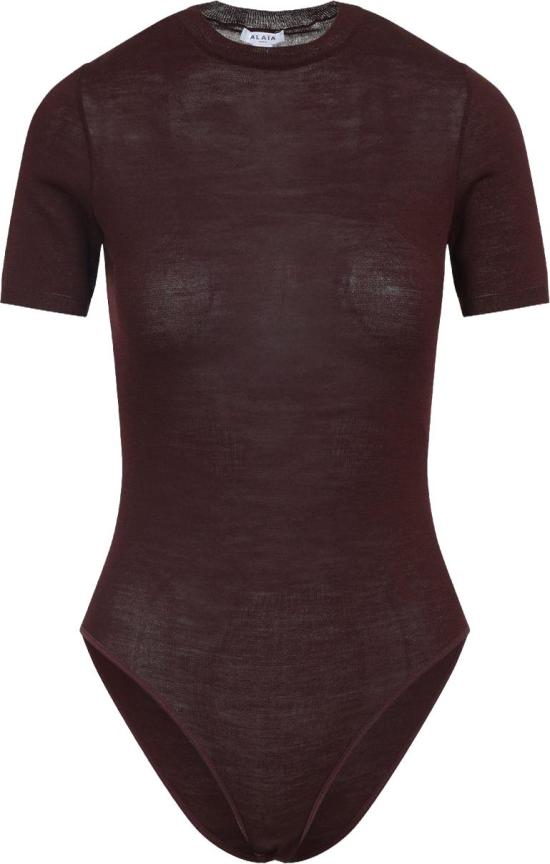 25FW 알라이아 바디수트 티셔츠 AA9B0403K097B413AUBERGINE DIVERS - ALAIA