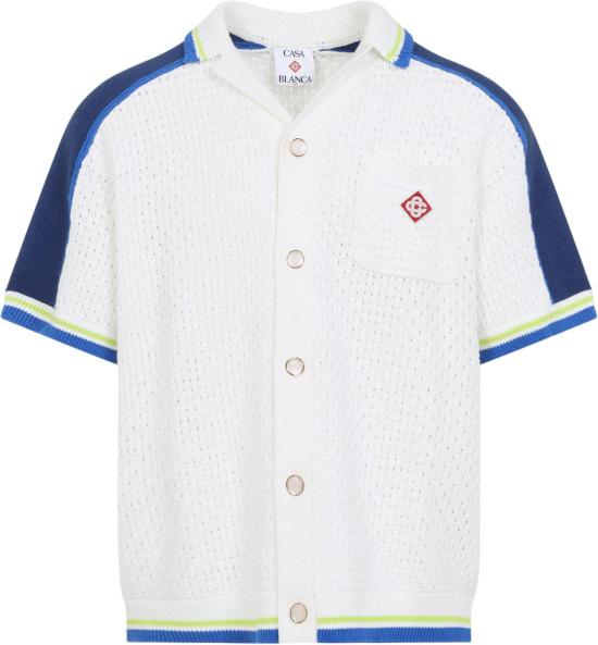 26SS 카사블랑카 반팔 셔츠 MSS26KW131001WHITEBLUE DIVERS - CASABLANCA
