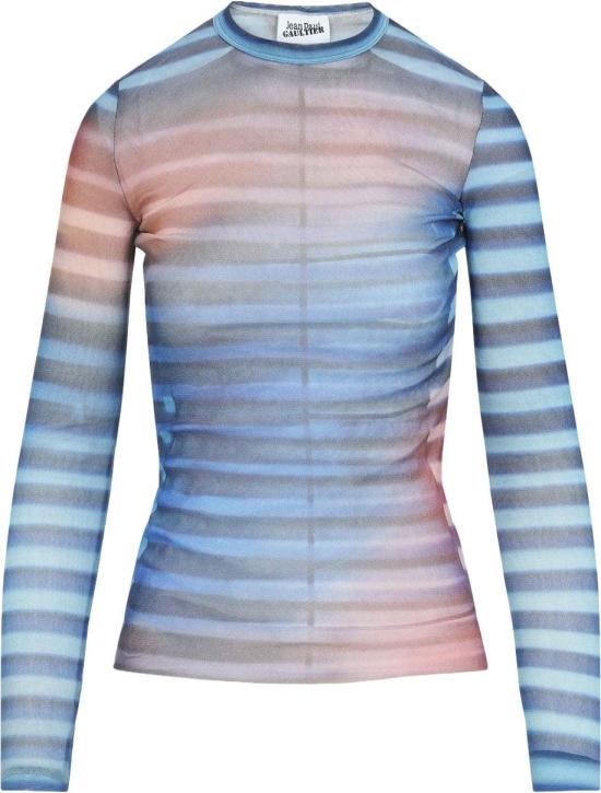 25FW 장 폴 고티에 긴팔 티셔츠 2503WTO336M005P565034565034LIGHTBLUEBLUEPEACH DIVERS - JEAN PAUL GAULTIER