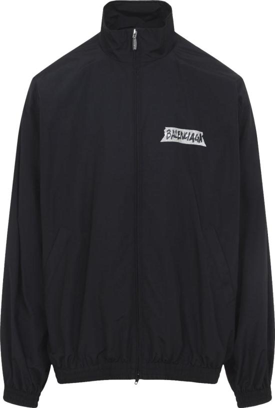 26SS 발렌시아가 마스킹 테이프 미디엄 핏 트랙수트 재킷 857713TPQ381000BLACK DIVERS - BALENCIAGA