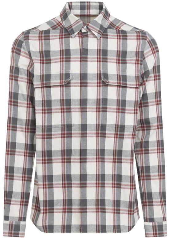 26SS 릭 오웬스 긴팔 셔츠 RU01F2236CP11PMILKPLAID DIVERS